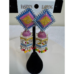 Women's Unbranded fashion beaded Earrings Colorful Jhumka Style NEW